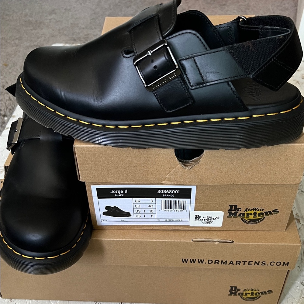 Dr. Martens Black Men's Sandals with Buckle